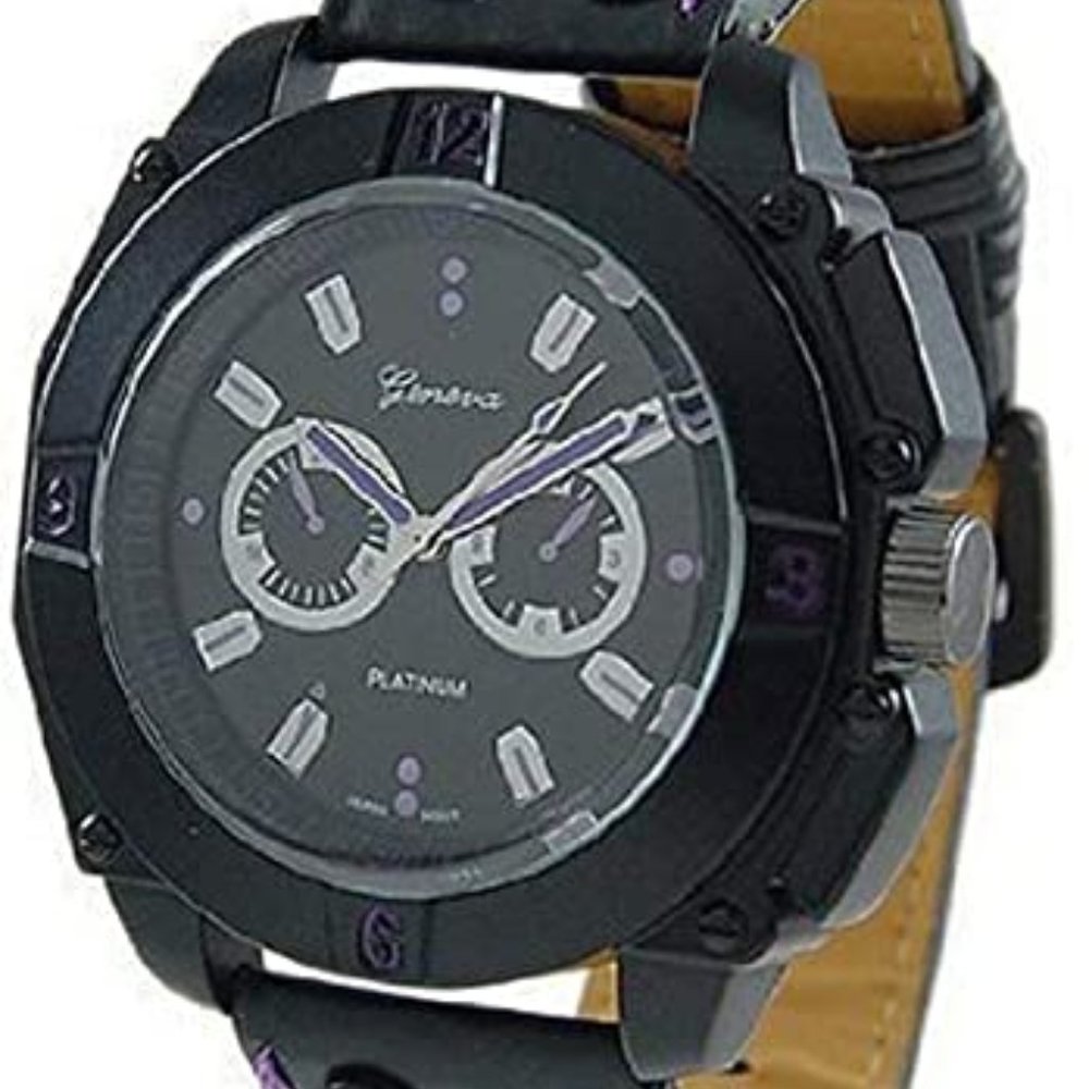 Geneva Platinum 3203 Men's Quartz Decorative Chronograph Strap Watch